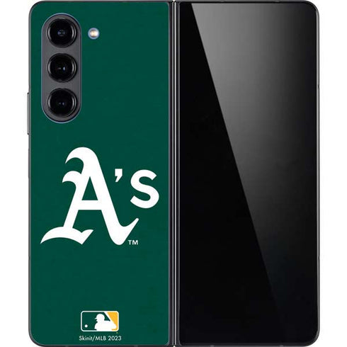 MLB Oakland Athletics - Solid Distressed Galaxy Z Fold5 5G Skin
